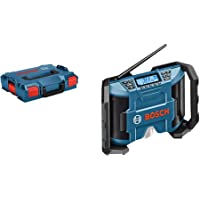 Bosch Professional GPB 12V-10 - Radio a batería para construcción (12 V- doble alimentación- FM-AM- MP3- sin batería- en…